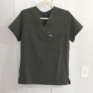 Figs Forest Green V-Neck Scrub Top